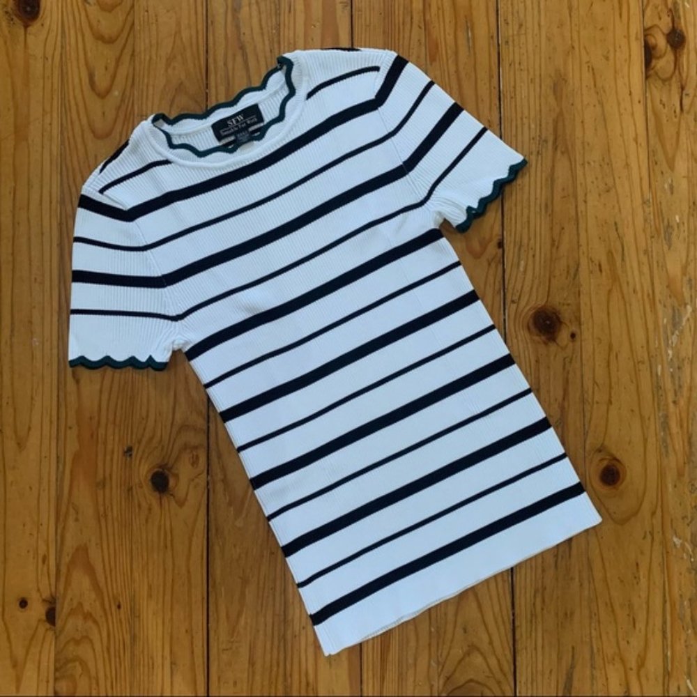 SFW Suitable For Work Striped Knit T-Shirt size XS